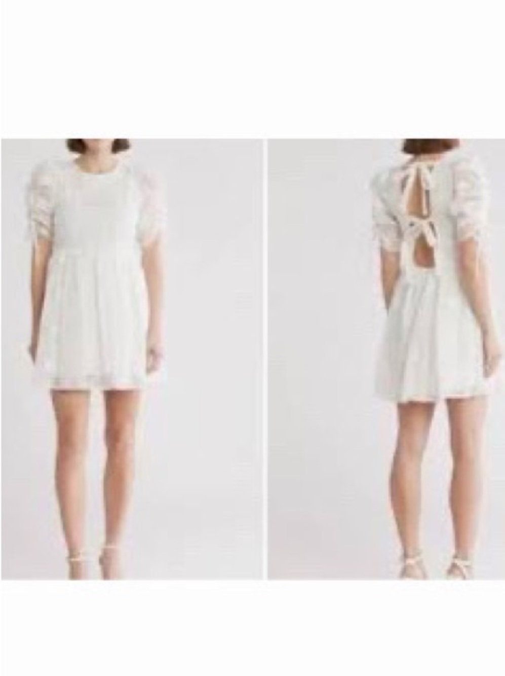 LUSH Embroidered Swiss Dot Tie Back Mini Dress
